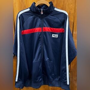 Fila Men's Navy Track Jacket with Red and White Accents